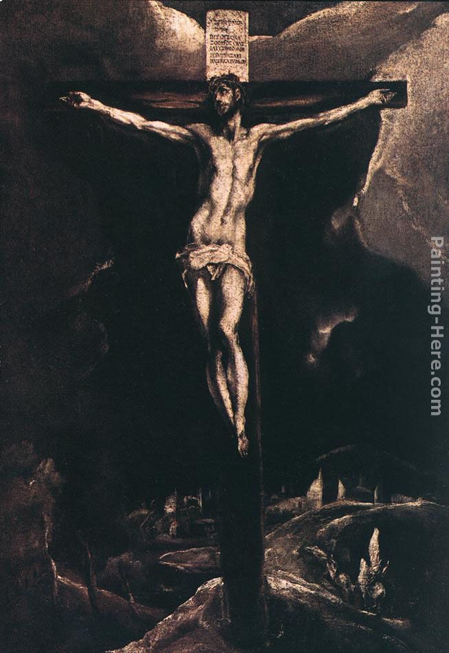 Christ on the Cross painting - El Greco Christ on the Cross art painting